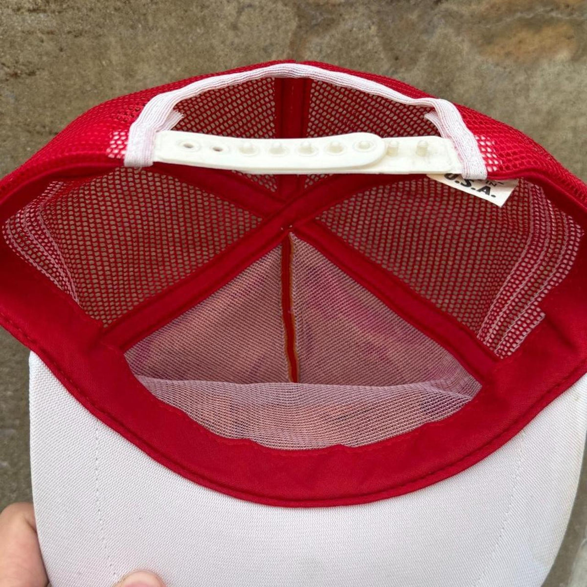 Vintage 80s Nebraska Huskers Three Stripe Trucker