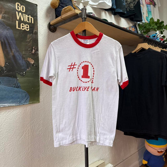 Vintage 80s Number One Buckeye Fan Wisconsin T-Shirt - Medium