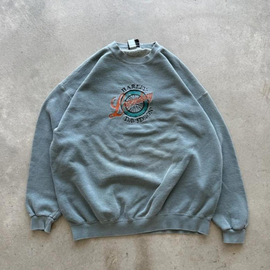 Vintage 90s Harley Davidson Motorcycles Biker Crewneck - X-Large