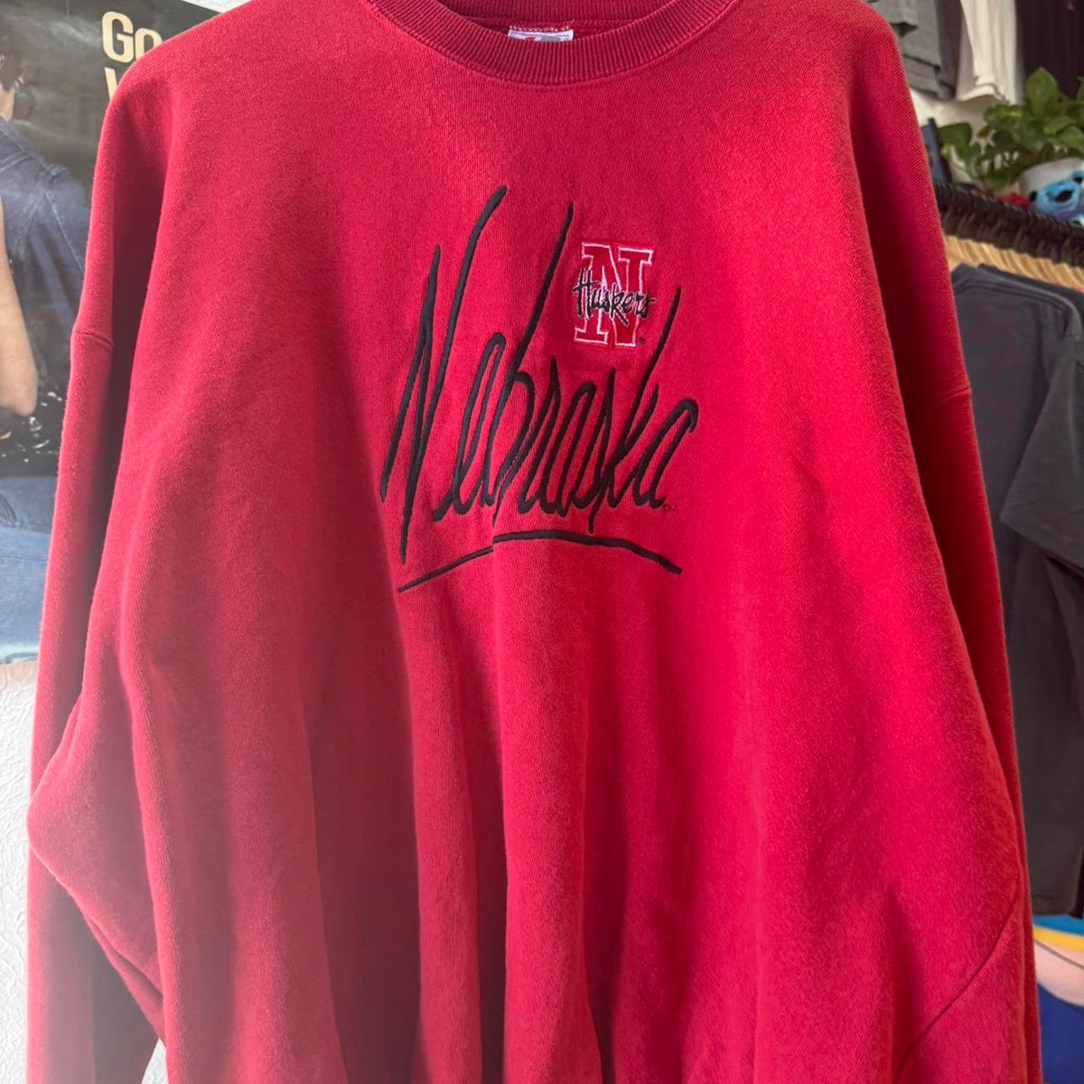 Vintage 90s Nebraska Huskers Embroidered Crewneck - XX-Large