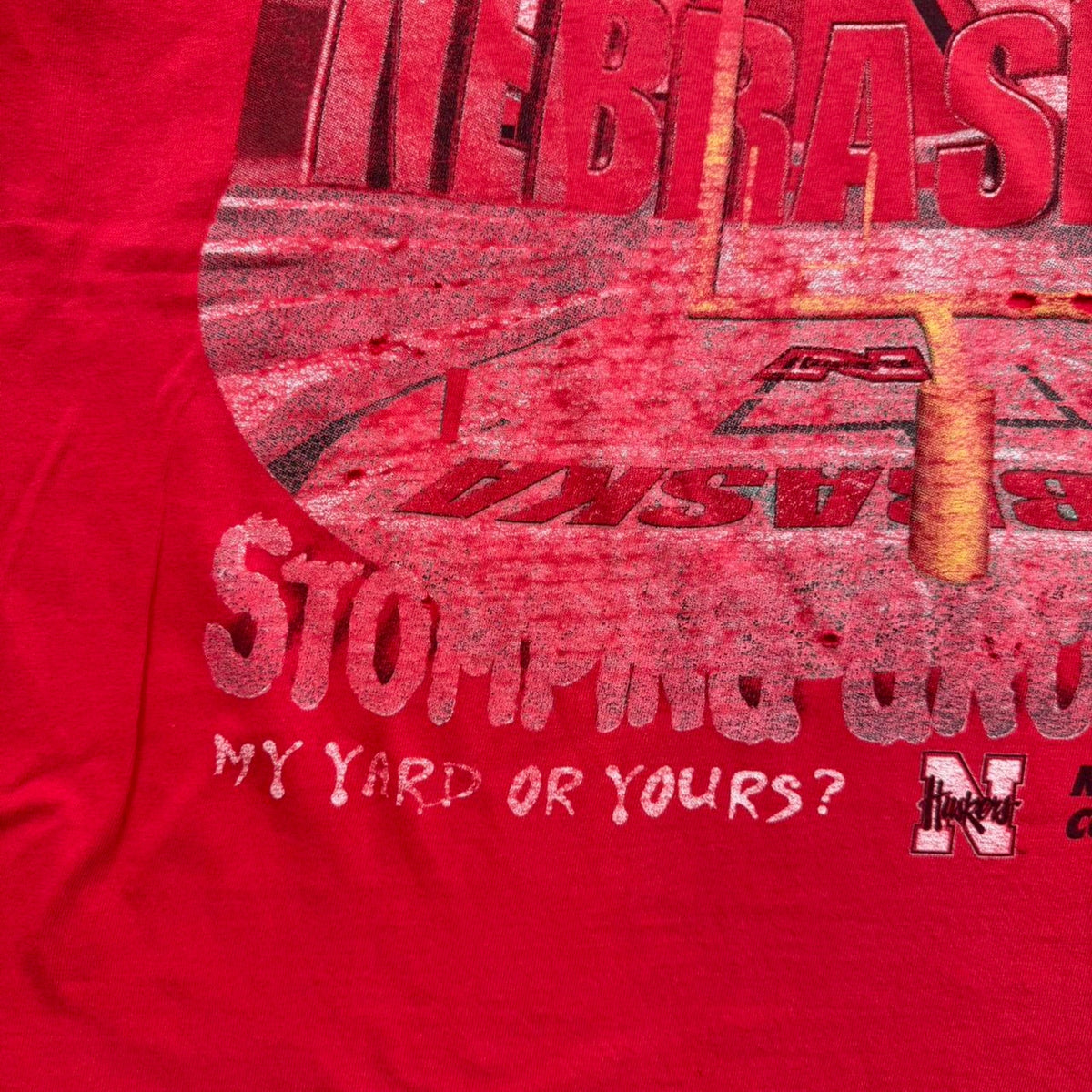 Vintage 90s Faded Nebraska Huskers Stomping Grounds T-Shirt - X-Large