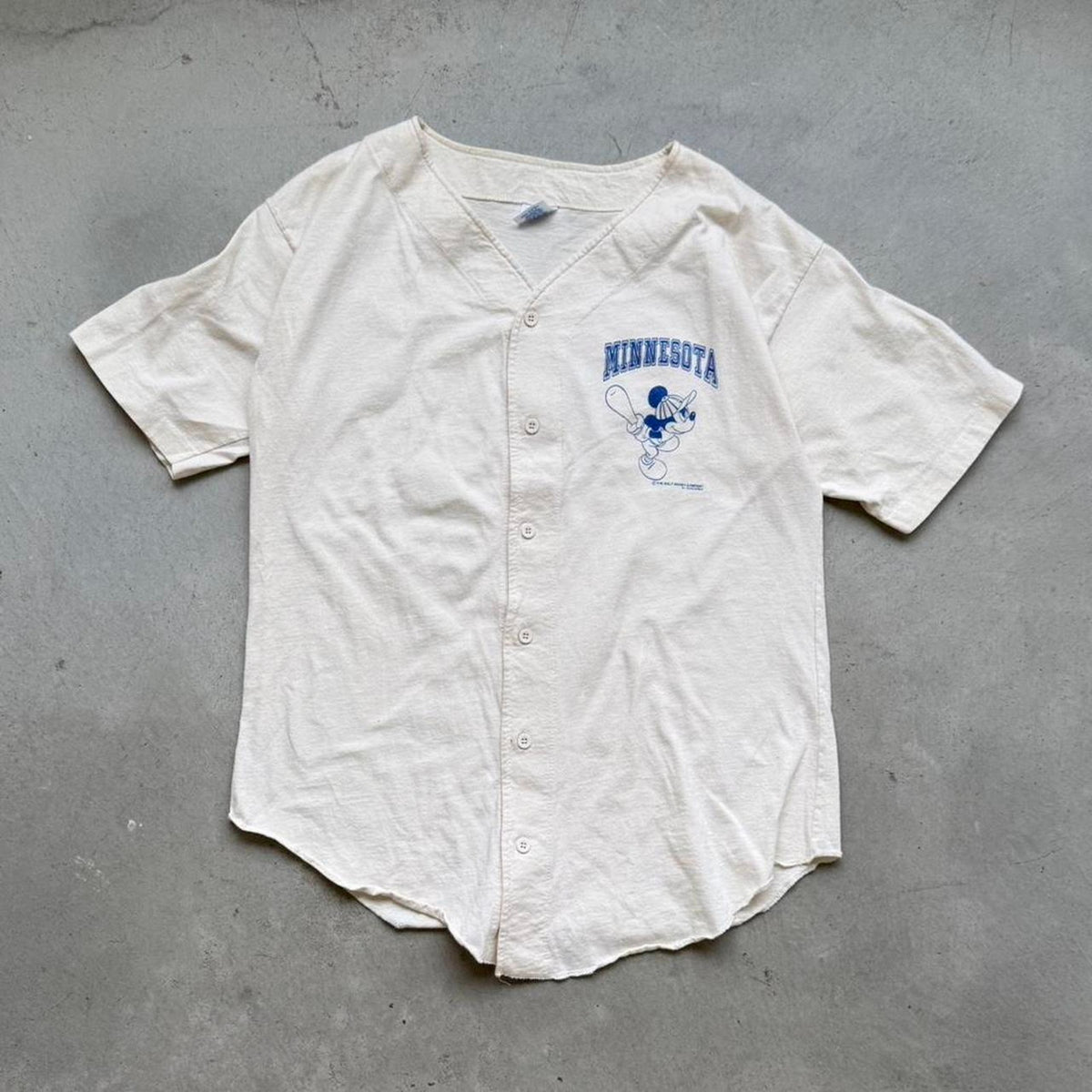 Vintage 90s Disney Mickey Mouse Baseball Minnesota Jersey Shirt - Large