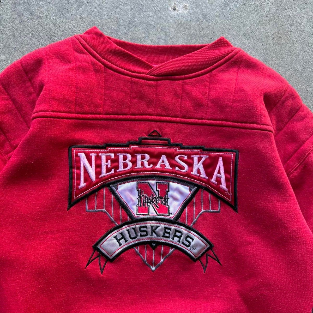 Vintage 90s Nebraska Huskers Embroidered Crewneck - Medium