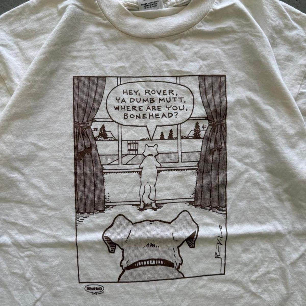 Vintage 90s Cat Dog Cartoon Bonehead Comic T-Shirt - Large