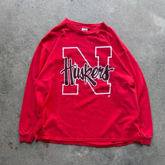 Vintage Nebraska Huskers Long Sleeve T-Shirt - X-Large