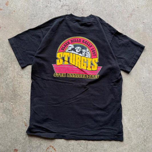 Vintage 1997 Sturgis Black Hills Rally Biker T-Shirt - X-Large