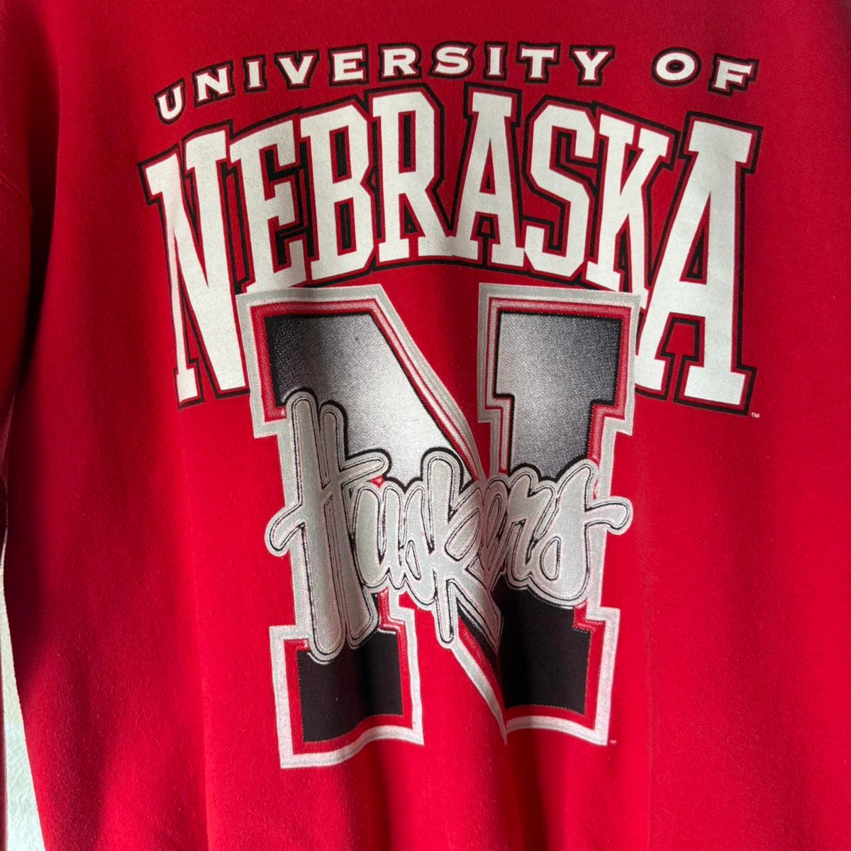 Vintage 90s Nebraska Huskers Big N Football Crewneck - Large