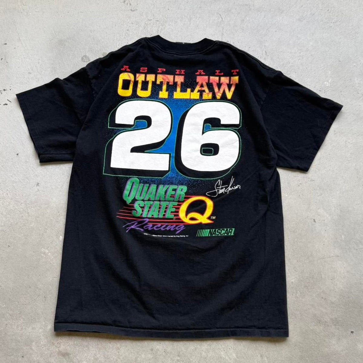 Vintage 90s Quaker State NASCAR Steve Kinder Racing Race Car T-Shirt - X-Large