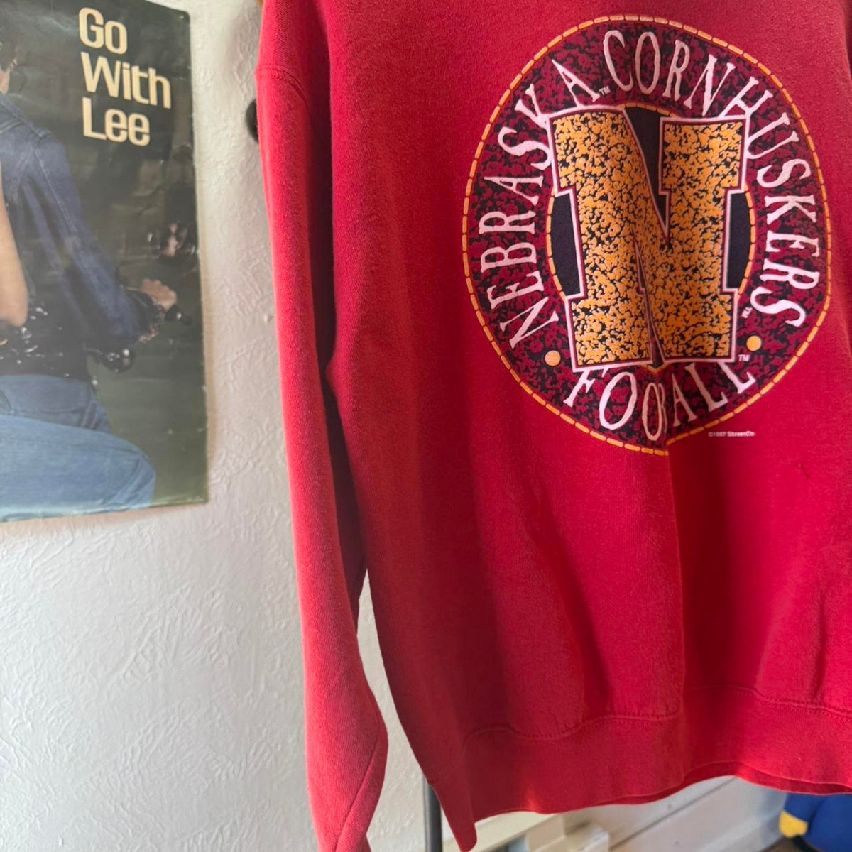 Vintage 90s Nebraska Huskers Football Crewneck - Large