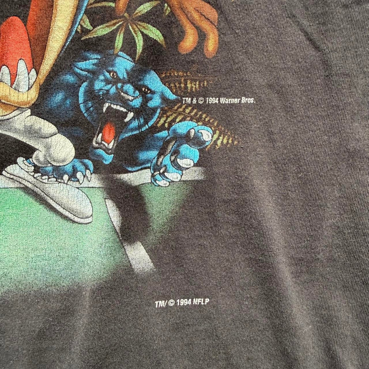 Vintage 90s Carolina Panthers Taz Looney Tunes NFL T-Shirt - Medium