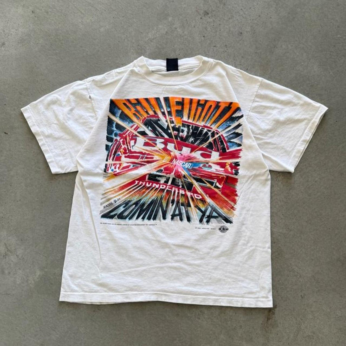 Vintage 90s NASCAR Bill Elliot Budweiser Racing T-Shirt - Large