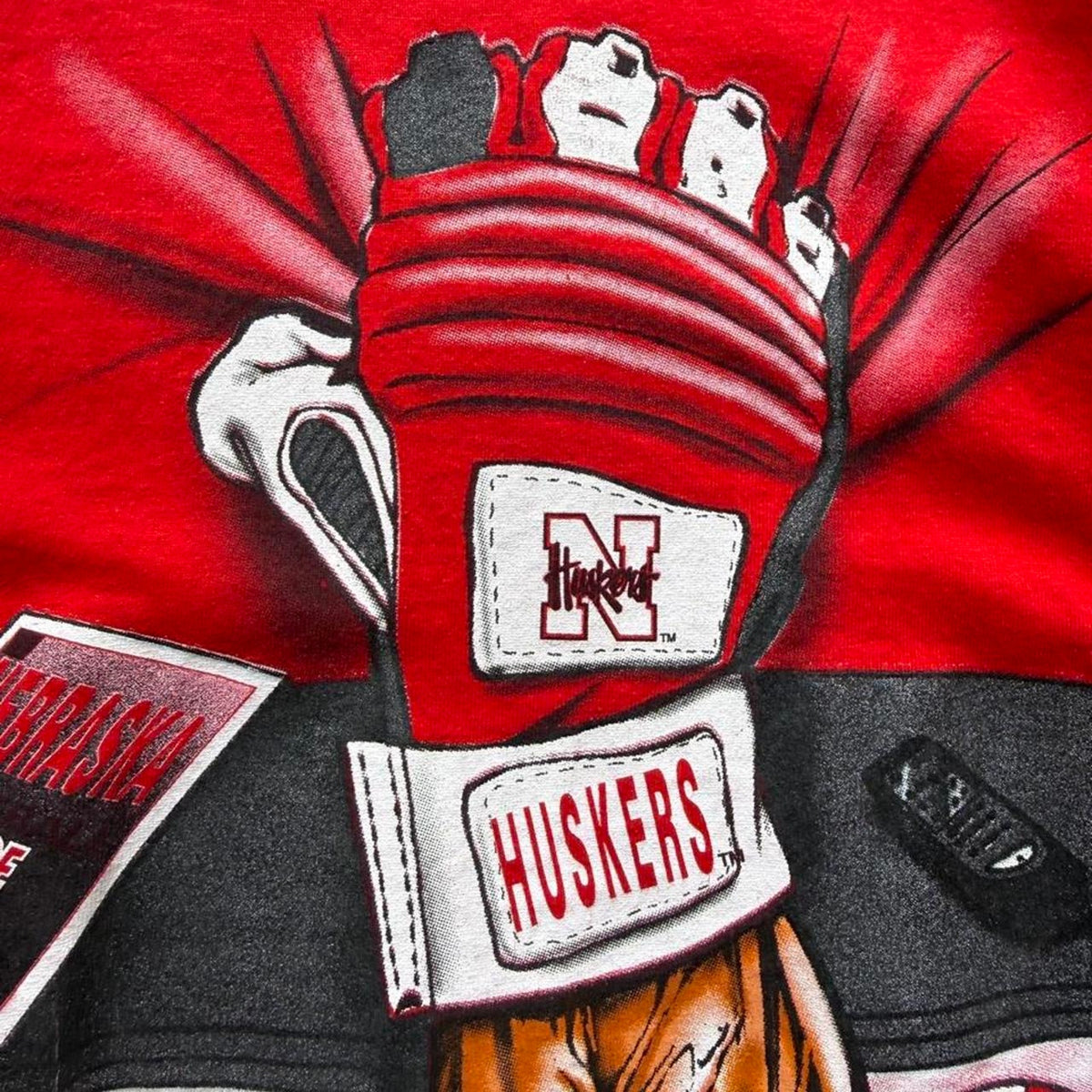 Vintage 90s Nebraska Huskers TV Reach Through T-Shirt - Medium