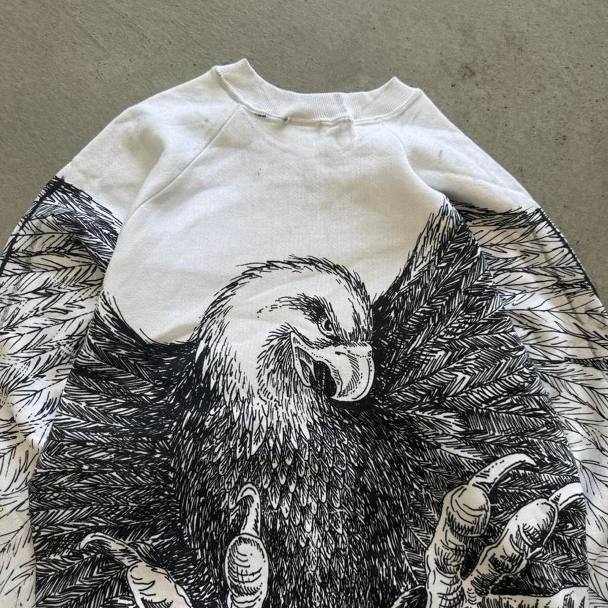 Vintage 90s Eagle All Over Print Animal Crewneck - Large