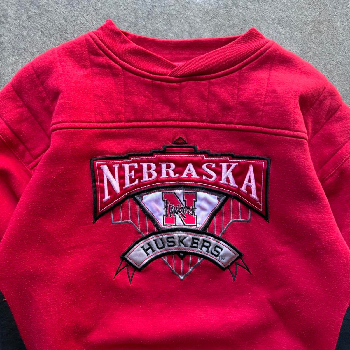 Vintage 90s Nebraska Huskers Embroidered Crewneck - Medium