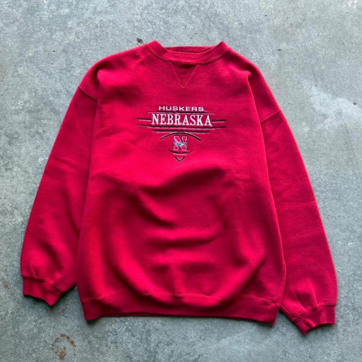 Vintage 90s Nebraska Huskers Embroidered Crewneck - X-Large