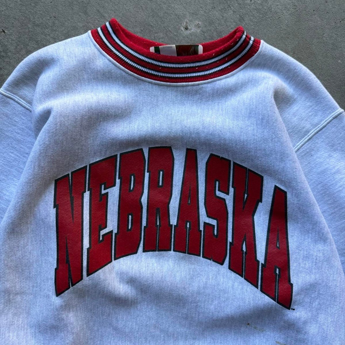 Vintage 90s Nebraska Huskers Ringed Crewneck - X-Large