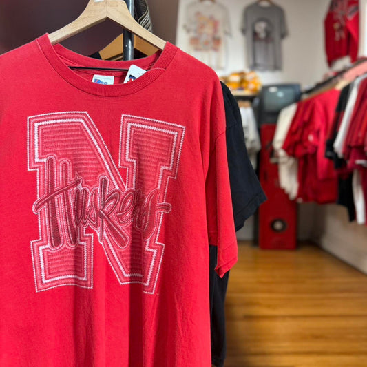 Vintage 90s Nebraska Huskers Football T-Shirt - X-Large