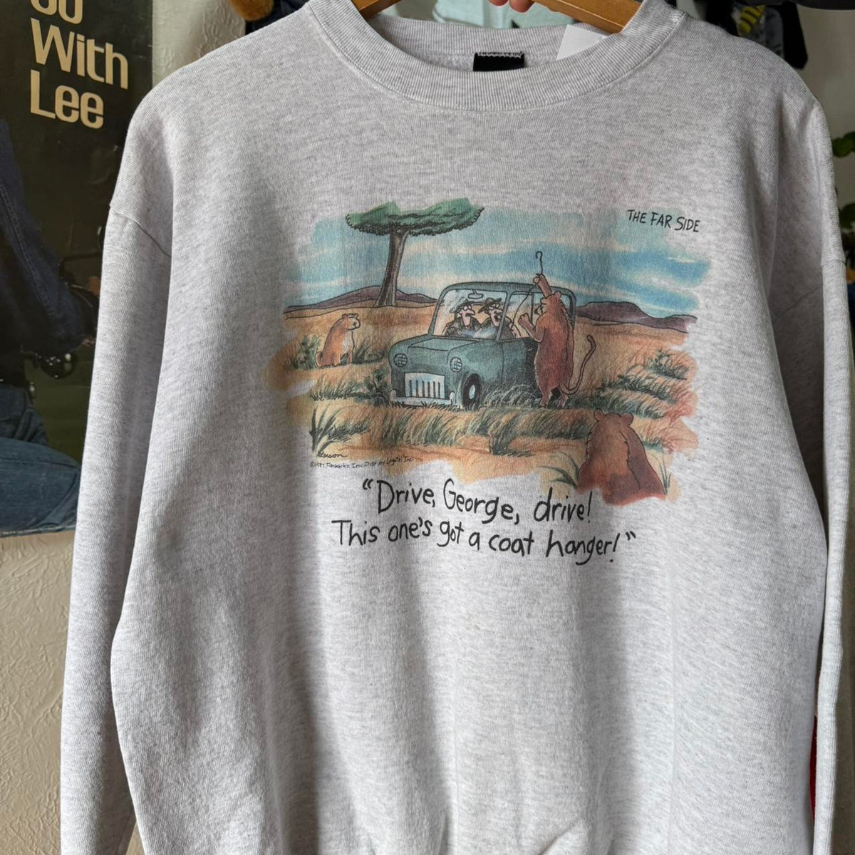 Vintage 90s Farside Safari Comic Humor Crewneck - X-Large