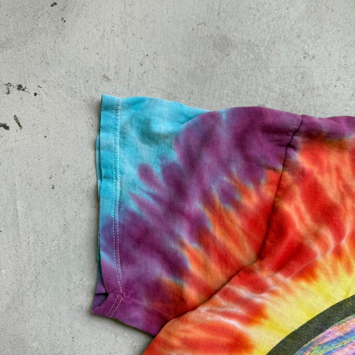 Vintage 90s Tie Dye Mushroom Spiral T-Shirt - X-Large
