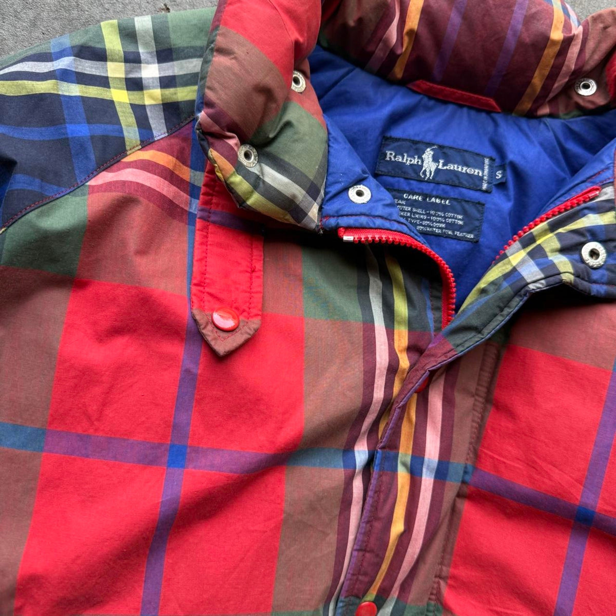 Vintage Polo Ralph Lauren Plaid Puffer Jacket - Small