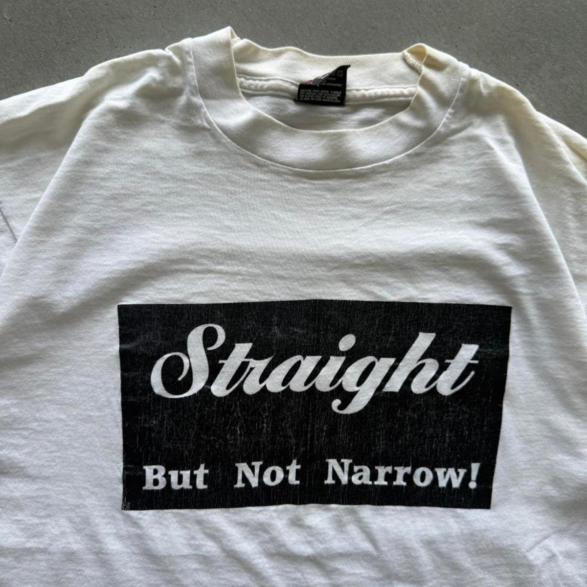 Vintage 90s Straight But Not Never Text Humor T-Shirt - X-Large