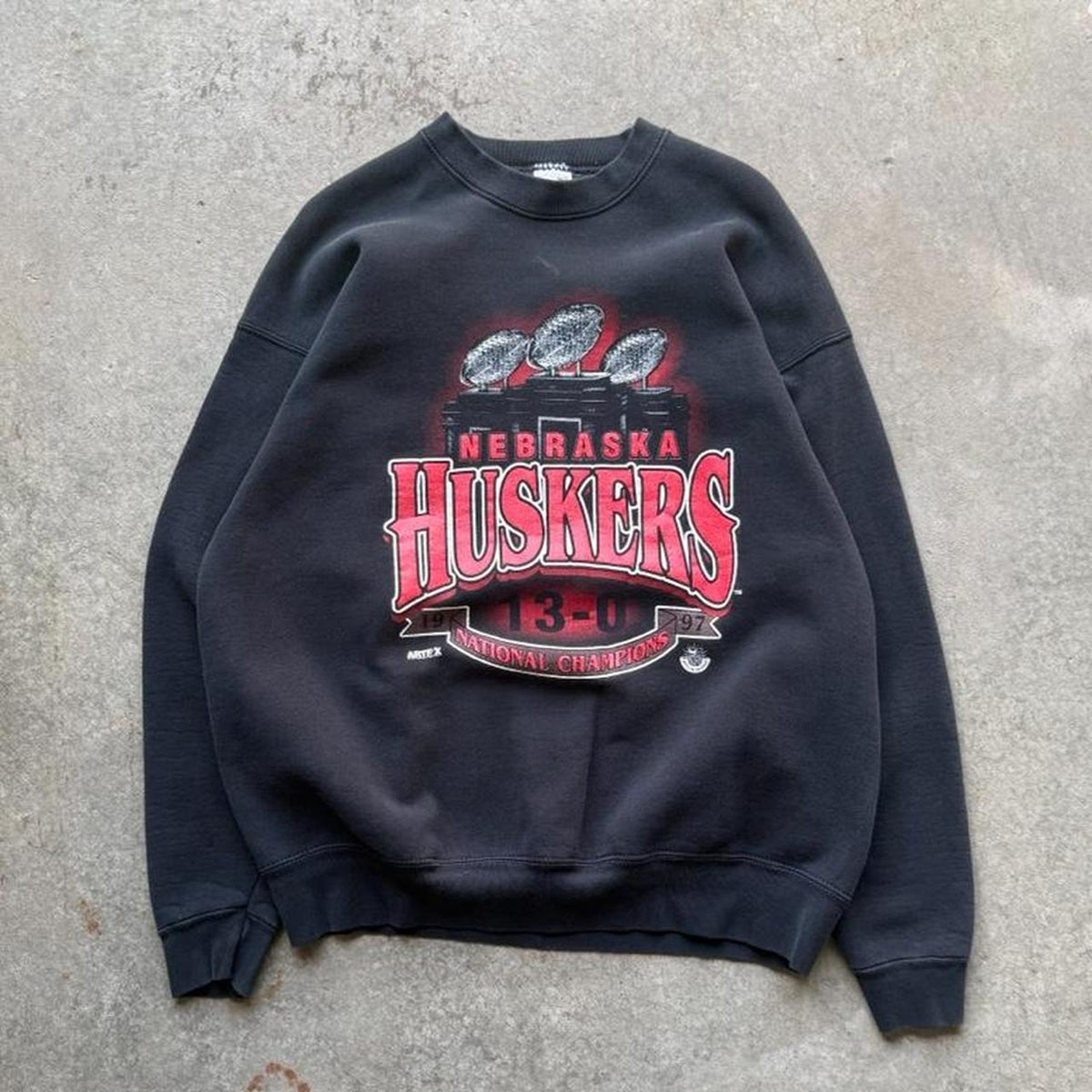Vintage 90s Nebraska Huskers National Champions Trophy Crewneck - XX-Large
