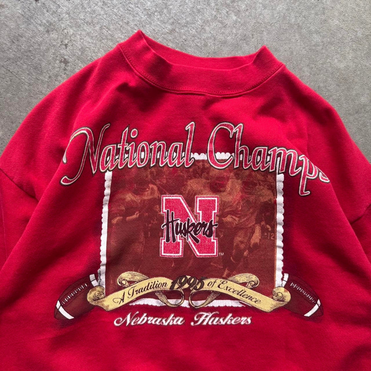 Vintage 90s Nebraska Huskers National Champions Crewneck - Large