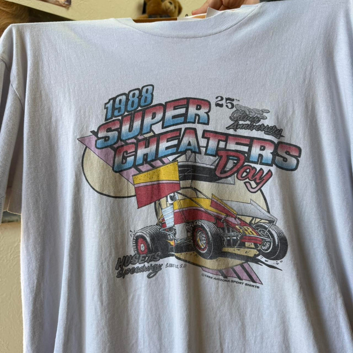 Vintage 1988 Super Cheaters Day Dirt Track Racing T-Shirt - X-Large