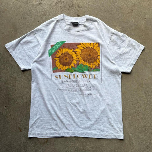 Vintage 90s Sunflower Flower T-Shirt - Large