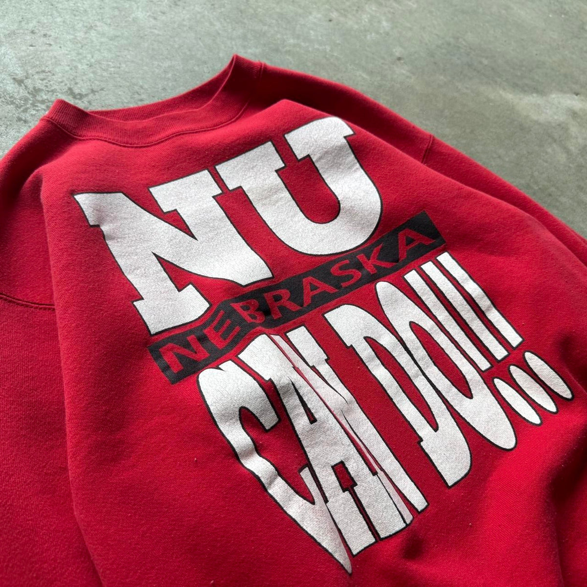 Vintage 90s Nebraska Huskers NU Can Do Crewneck - Large