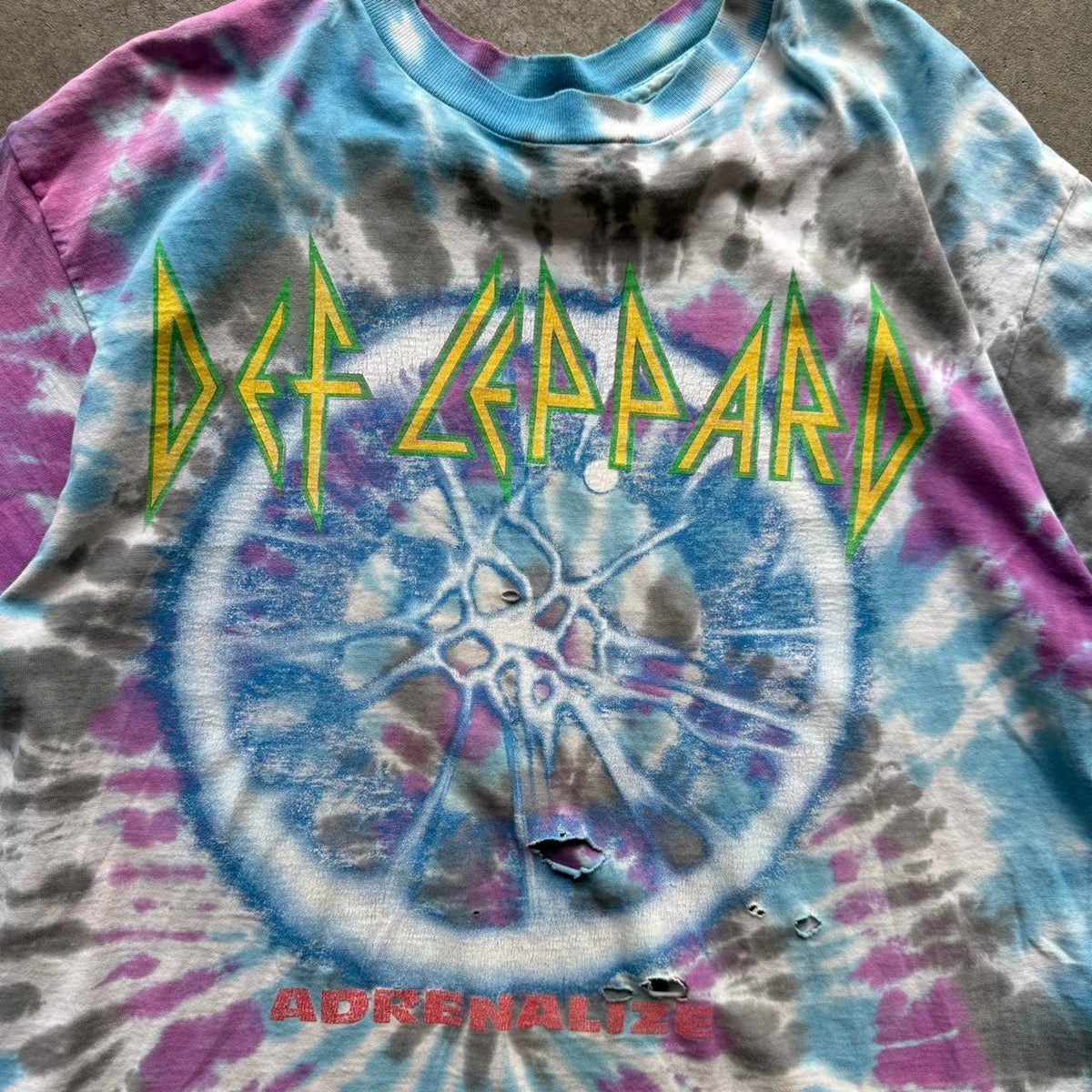 Vintage 90s Def Leppard Adrenalize Tie Due Band T-Shirt - X-Large