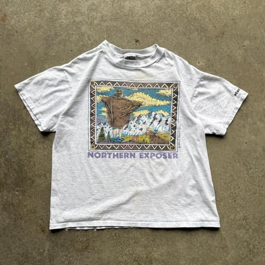 Vintage 90s Northern Exposure Funny Humor Art T-Shirt - Large