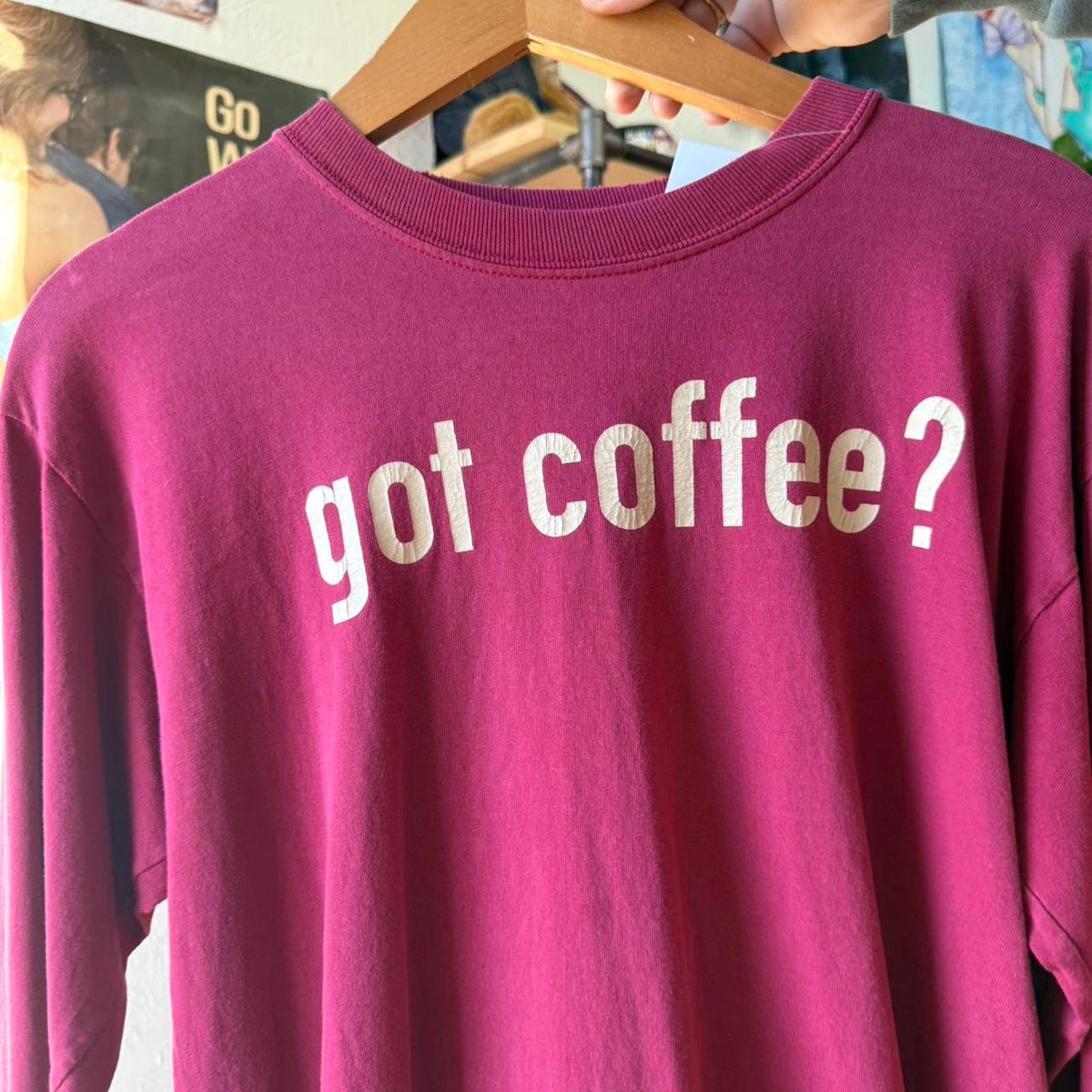 Vintage 90s Got Coffee House Long Sleeve T-Shirt - Medium