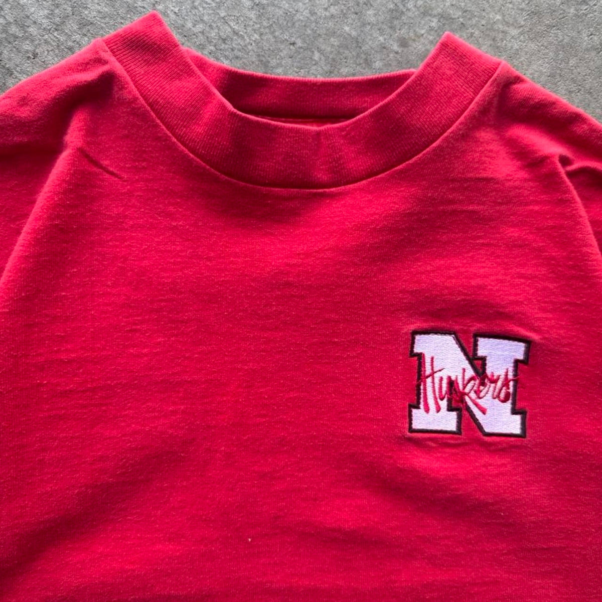 Vintage 90s Nebraska Huskers Embroidered T-Shirt - Medium