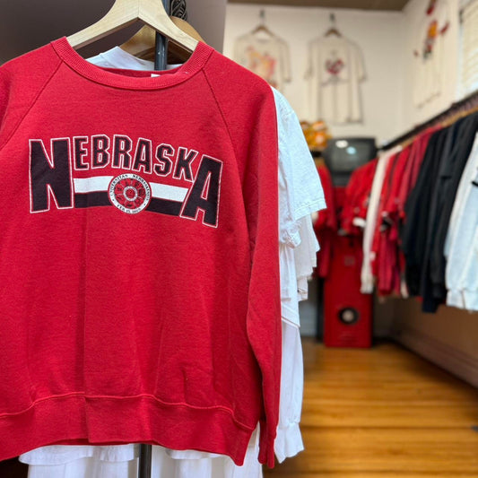 Vintage 90s Nebraska Huskers Spell Out Crewneck - Large