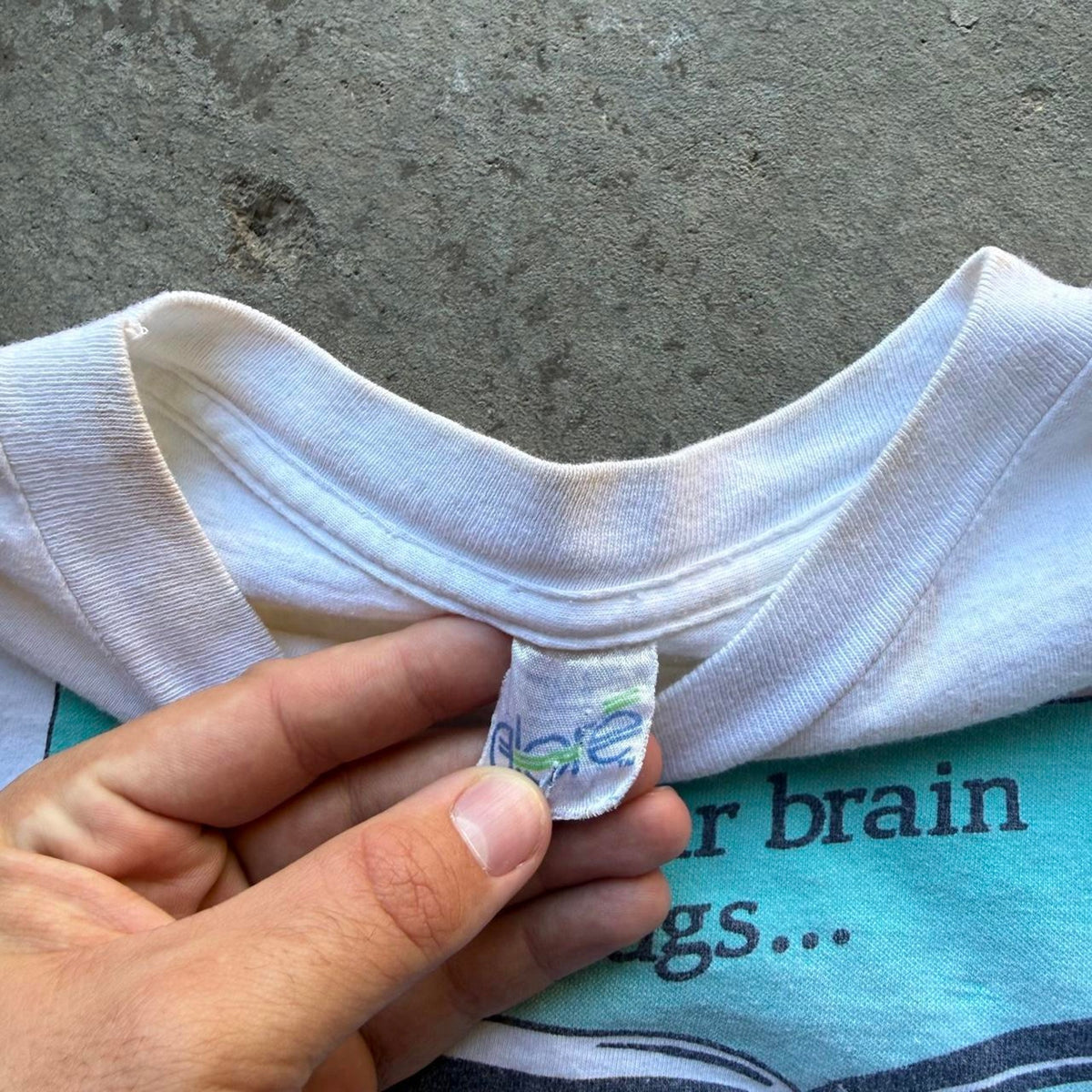 Vintage 90s Brain on Drugs Egg Breakfast T-Shirt - Large