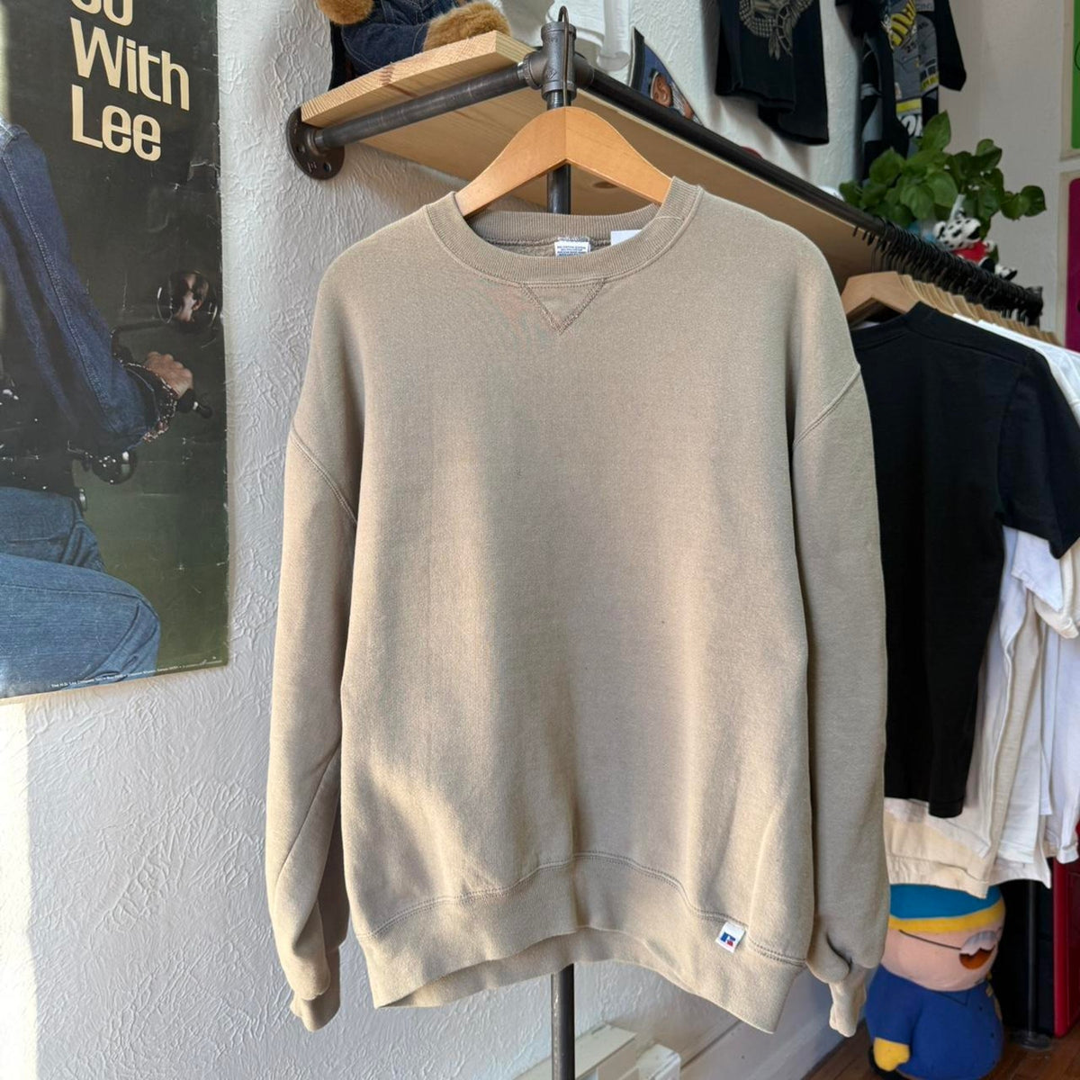 Vintage 90s Earth Tone Tan Russell Athletic Crewneck - Large