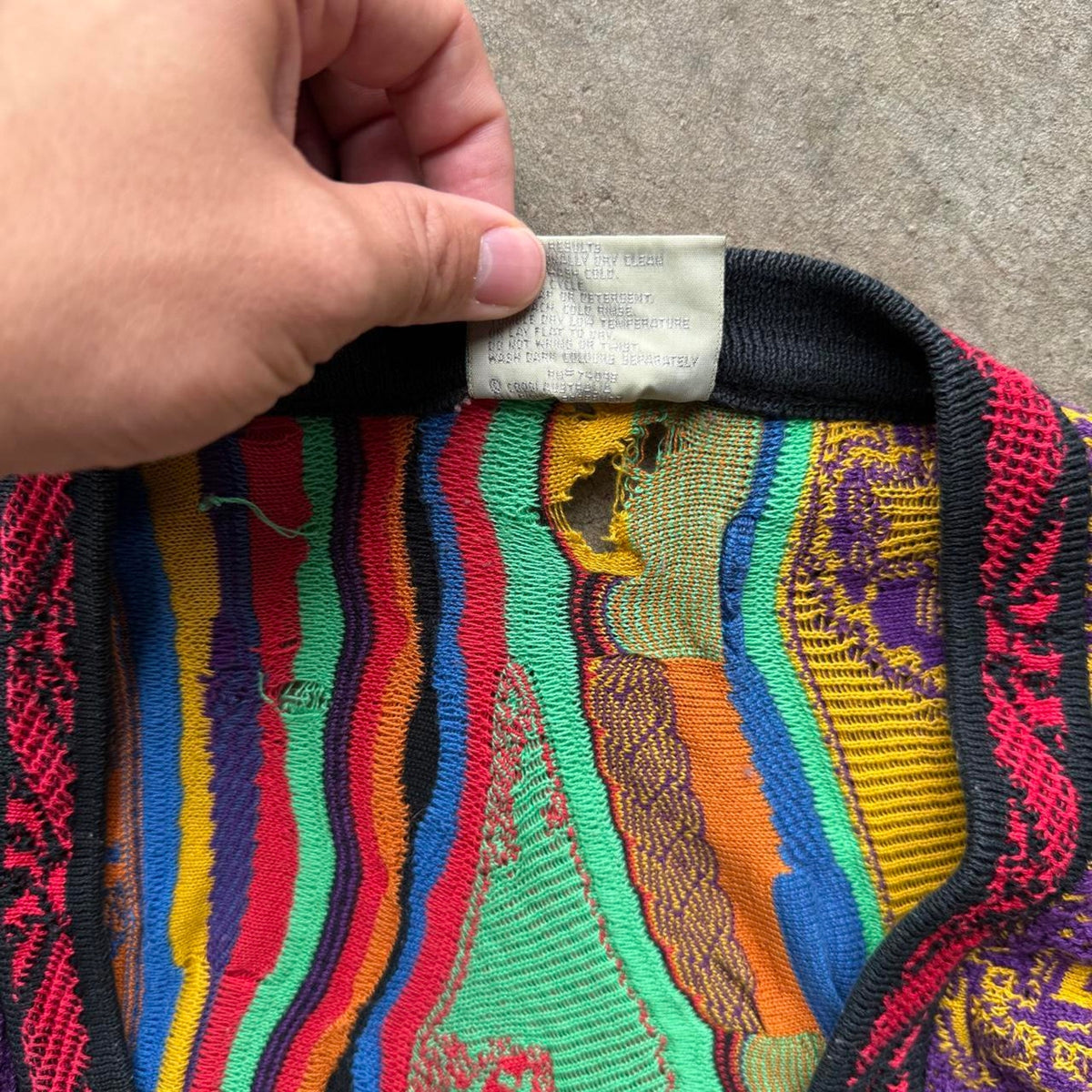 Vintage 90s Coogi 3D Knit Cardigan Sweater - Medium