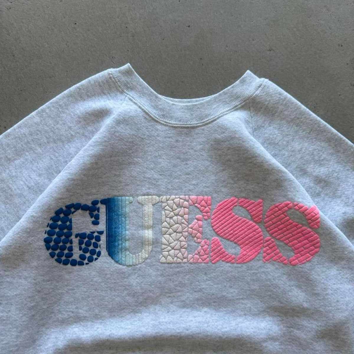 Vintage 90s Guess Originals Ombré Puff Print Crewneck - X-Large