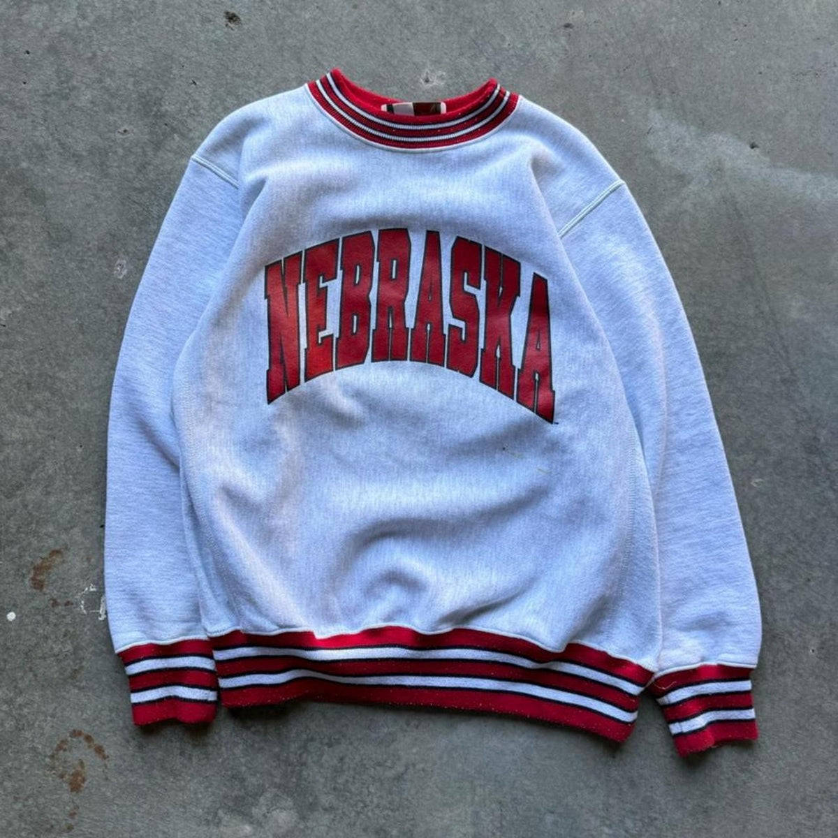 Vintage 90s Nebraska Huskers Ringed Crewneck - X-Large