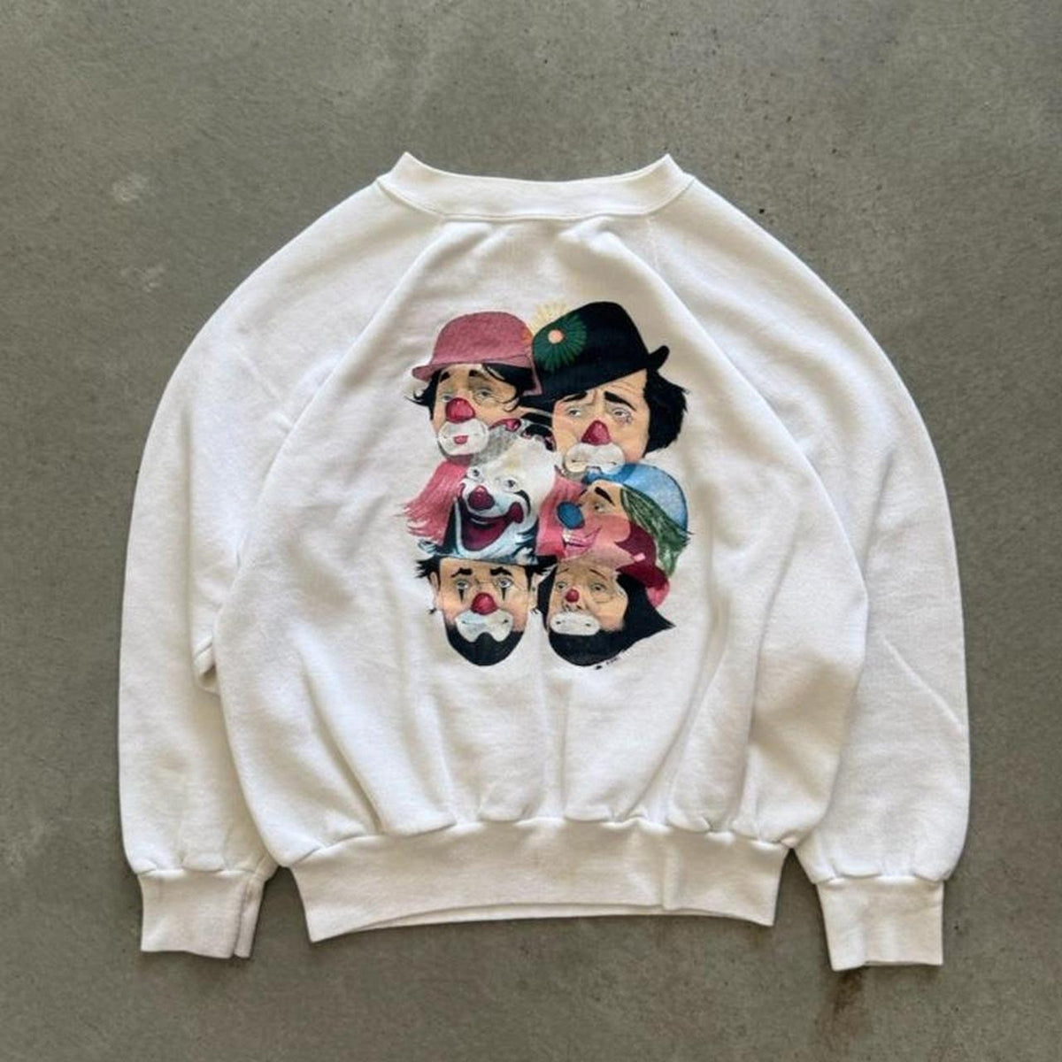 Vintage 90s Clown Circus Art Style Crewneck - Large